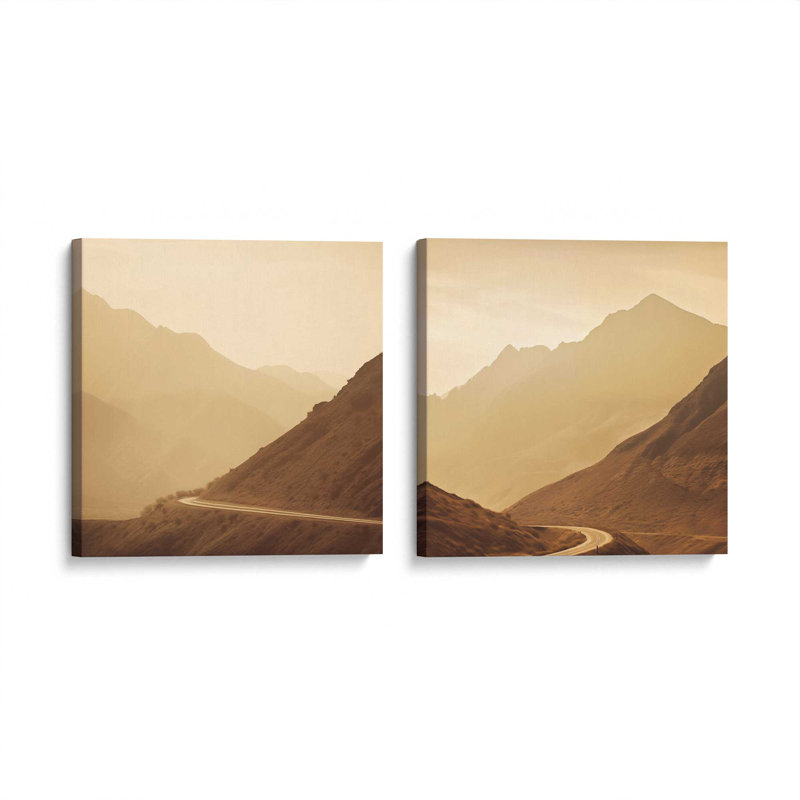 «Through the Mountain Pass», ensemble de 2, reproduction sur toile, Toile tendue, H 24 po x l 24 po