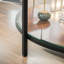 Omaya 2 Tier Round Marble Four Leg Coffee Table with Glass Shelf Living Room