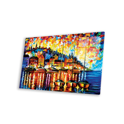 Port de Corse sur plastique / acrylique par Leonid Afremov, peinture