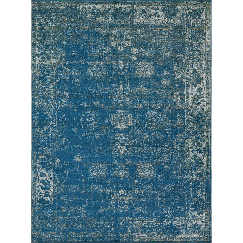 Tapis oriental bleu Brandt, Rectangle 9 pi x 12 pi