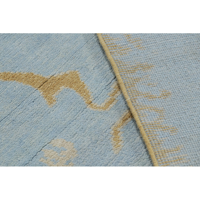 Art Deco Hand Knotted Wool Geometric Area Rug, Rectangle 9' x 12'