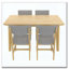Ensemble de salle à manger 5 pièces - 1 table en bois massif + 4 chaises rembourrées-1061018182