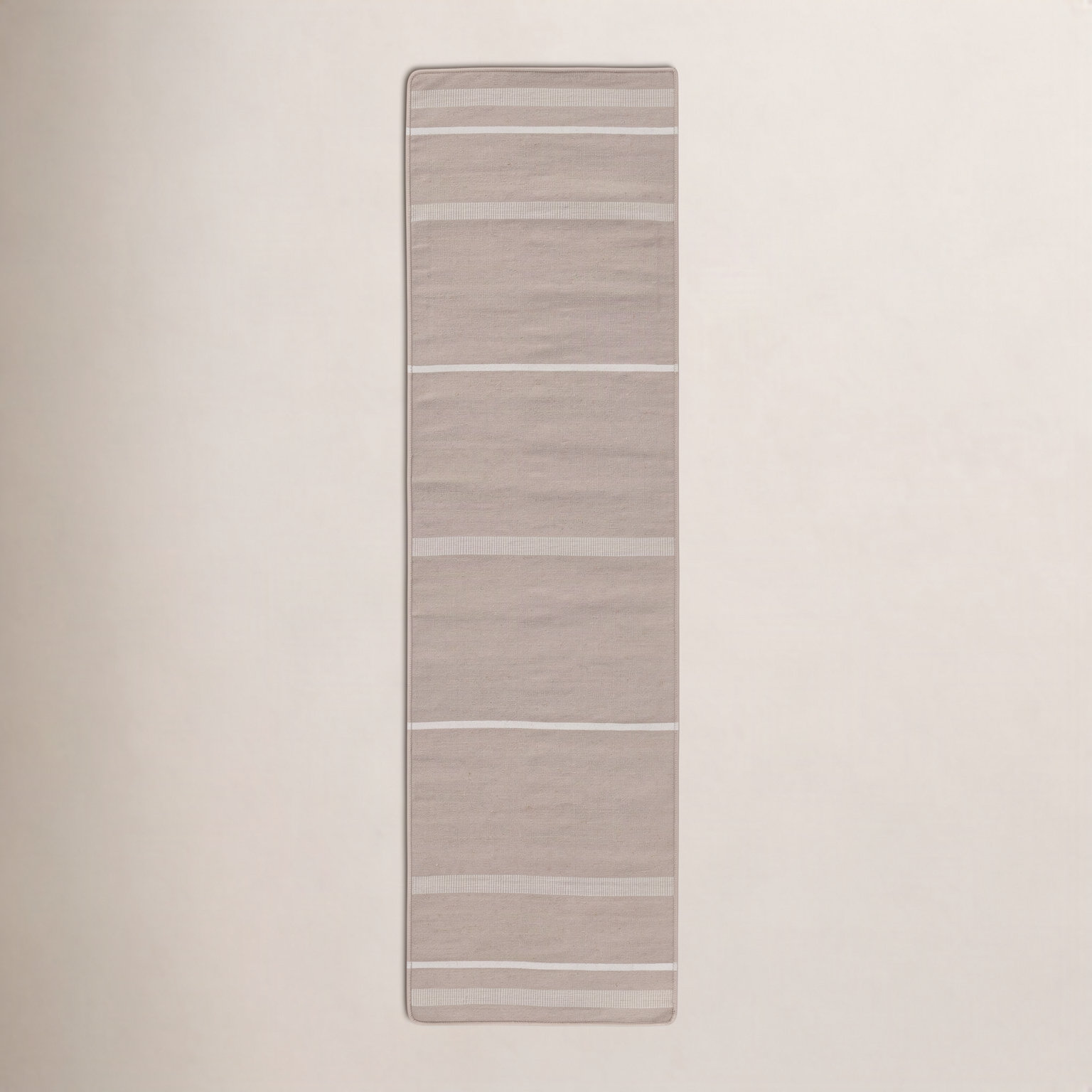 Flatweave Striped Outdoor Rug, Beige, Runner 2'3" x 8'