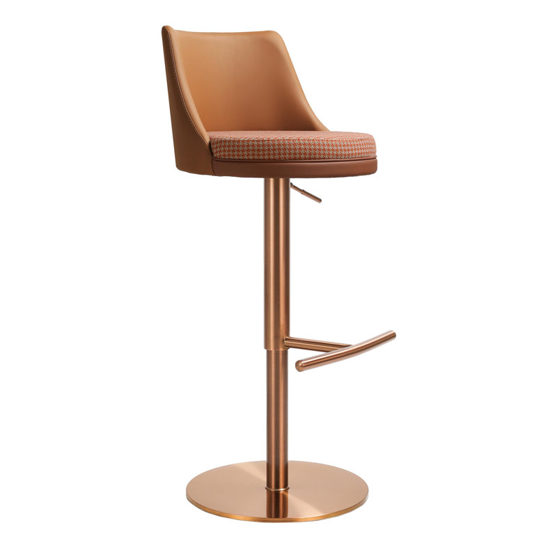 Swivel Adjustable Height Stool, Light Brown