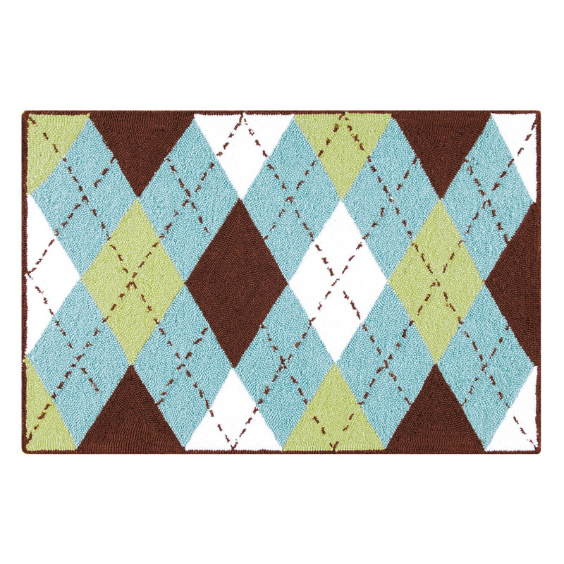 Tapis turquoise Heintz Argyle