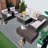 7 - Person Outdoor Wicker Fire Pit Patio Dining Set With Cushions-608571231