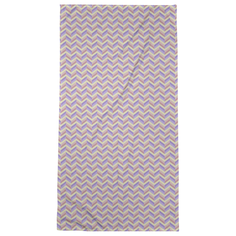 Serviette de plage à chevrons, Rose/mauve