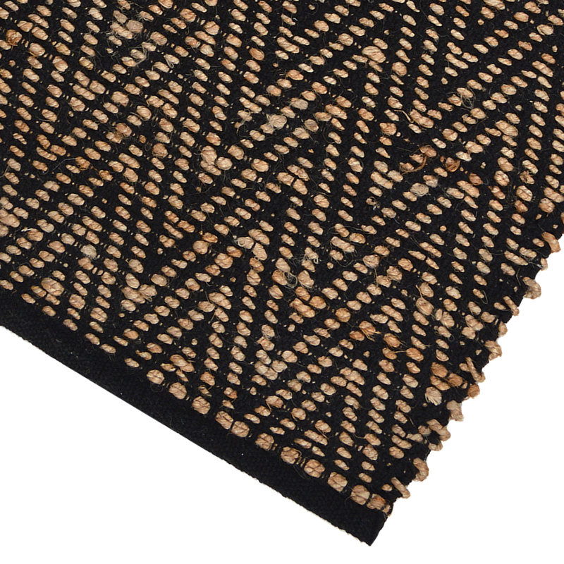Chevy Chevron Area Rug in Brown/Black Jute, Rectangle 8' x 10'