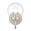 Applique murale 1 lumière de 8,5 po de hauteur Fairbanks - Nickel brossé et transparent-1805033910