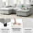86.5'' Chenille Sectional Couch With Storage, 5 Seat U Shaped , 2 Ottomans For Living Area, Elegant And Cozy Plus Storage Pockets, Movable Ottomans, Room Beauty Spot-1800864342