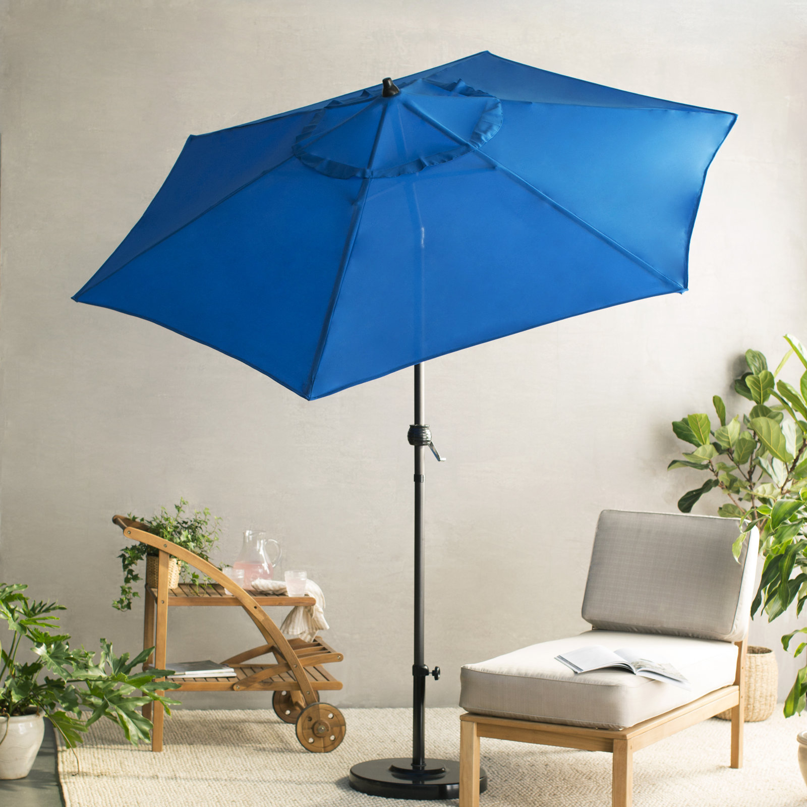 Toscana 90'' Outdoor Umbrella, Pacific Blue