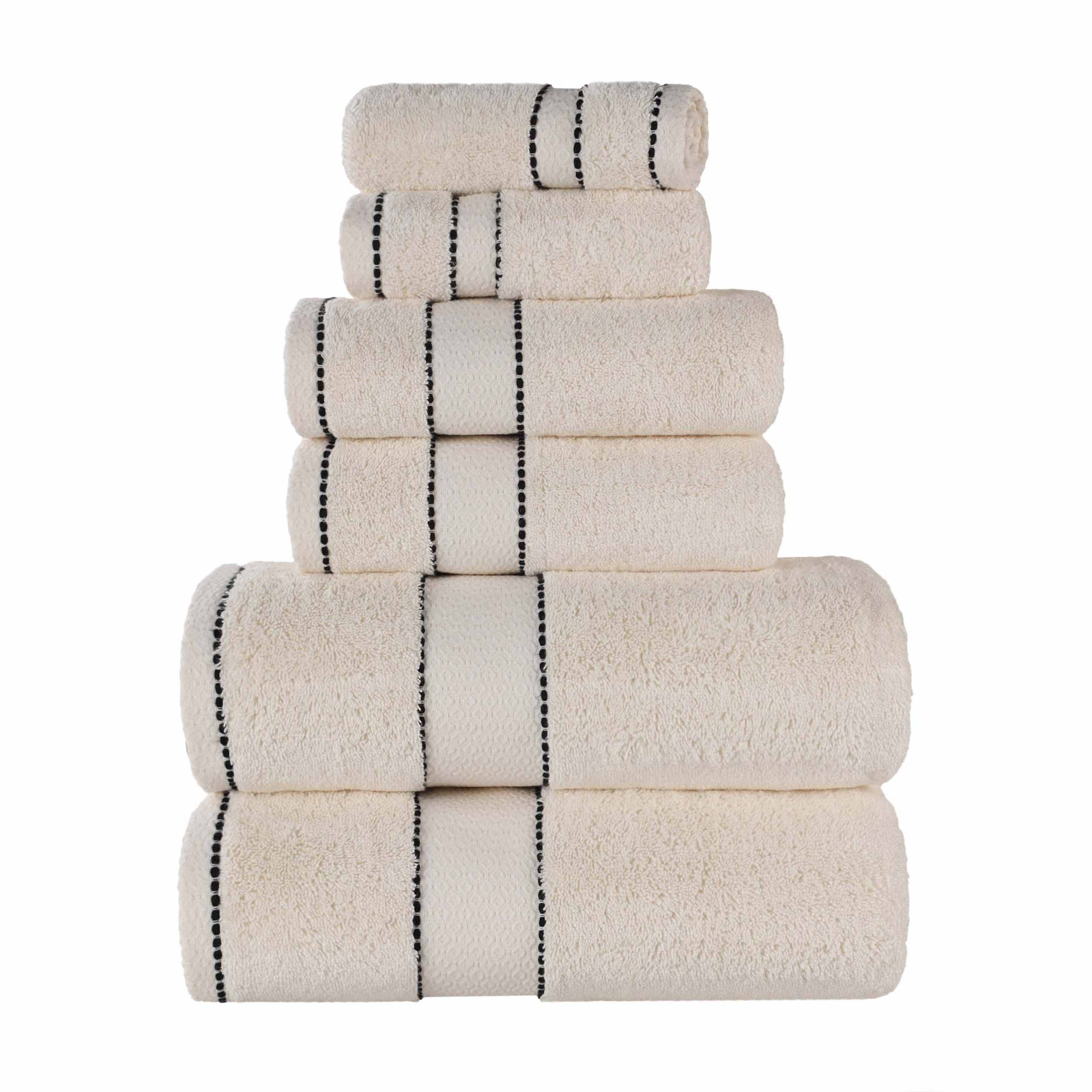 Niles 6-Piece Giza Cotton Towel Set, Ivory