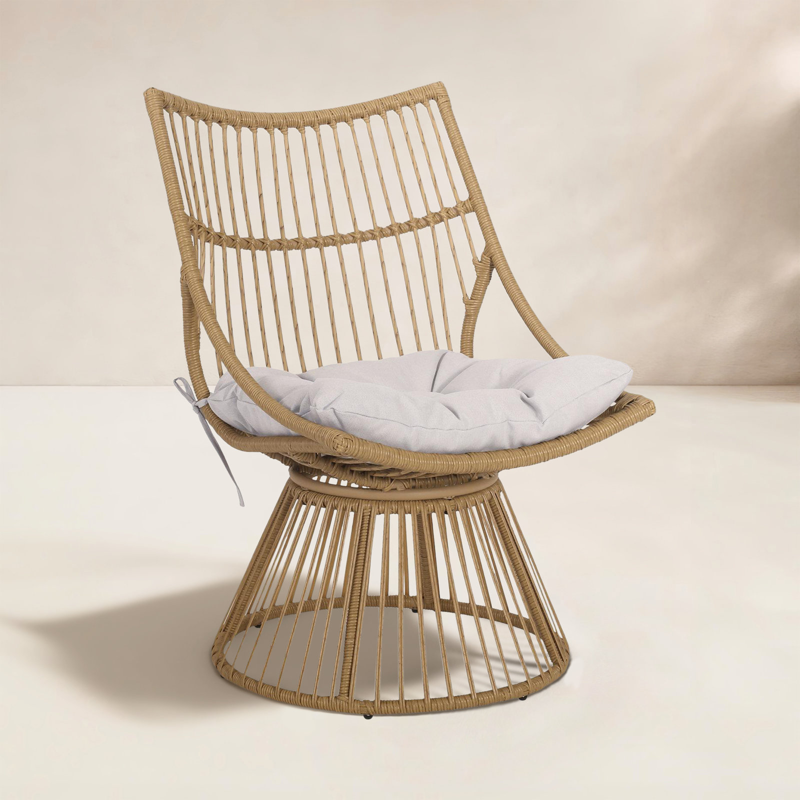 Fiona Patio Chairs with Cushions, Beige, Light Brown