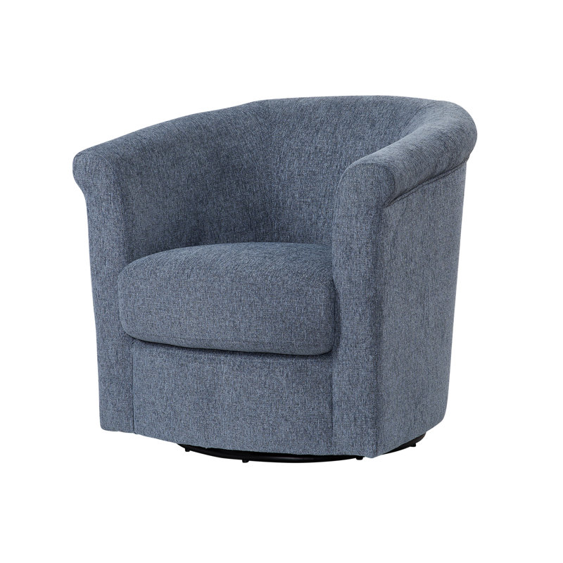 Pinehill Marvel 360 Swivel Barrel Chair, Yowza Chenille Slate Blue