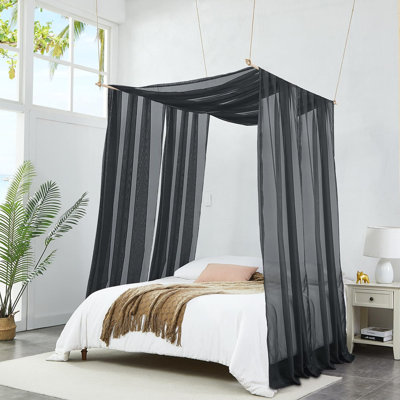 Rideaux doubles à baldaquin qui peuvent être transformés en foulards de lit, tente de lit pour enfants, baldaquin pour filles