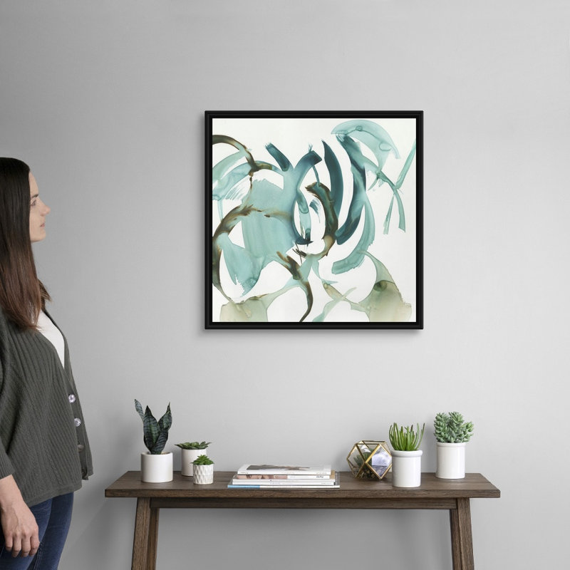Reproduction d’art sur toile, "Hypnotic Curves II" par PI studio, H 26 po x l 26 po x P 1,75 po, Cadre flottant noir