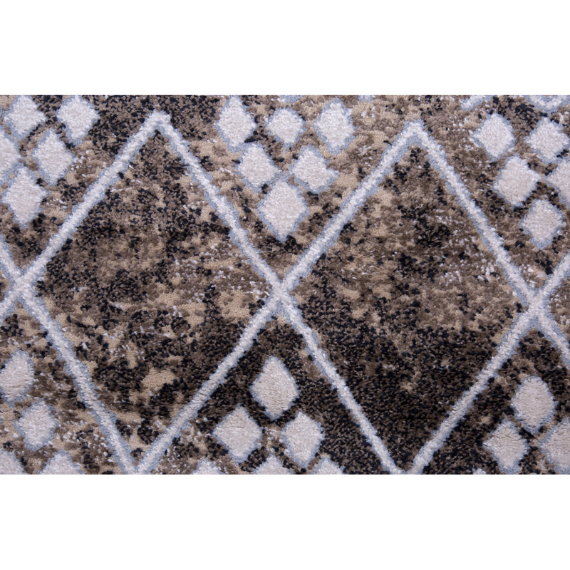 Tapis taupe tissé à la machine Taupe, Rectangle 5 pi 3 po x 7 pi 6 po