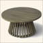 Table basse de patio d'extérieur en bois d'acacia, table basse ronde pour la cour arrière, pelouse, balcon-1676302524