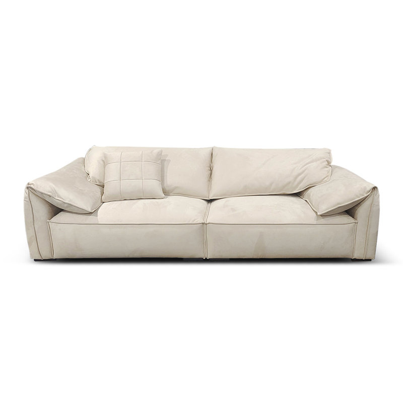 94.49" White 100% Polyester Modular Sofa cushion couch, White, 32.68" H x 102.36" W x 45.28" D