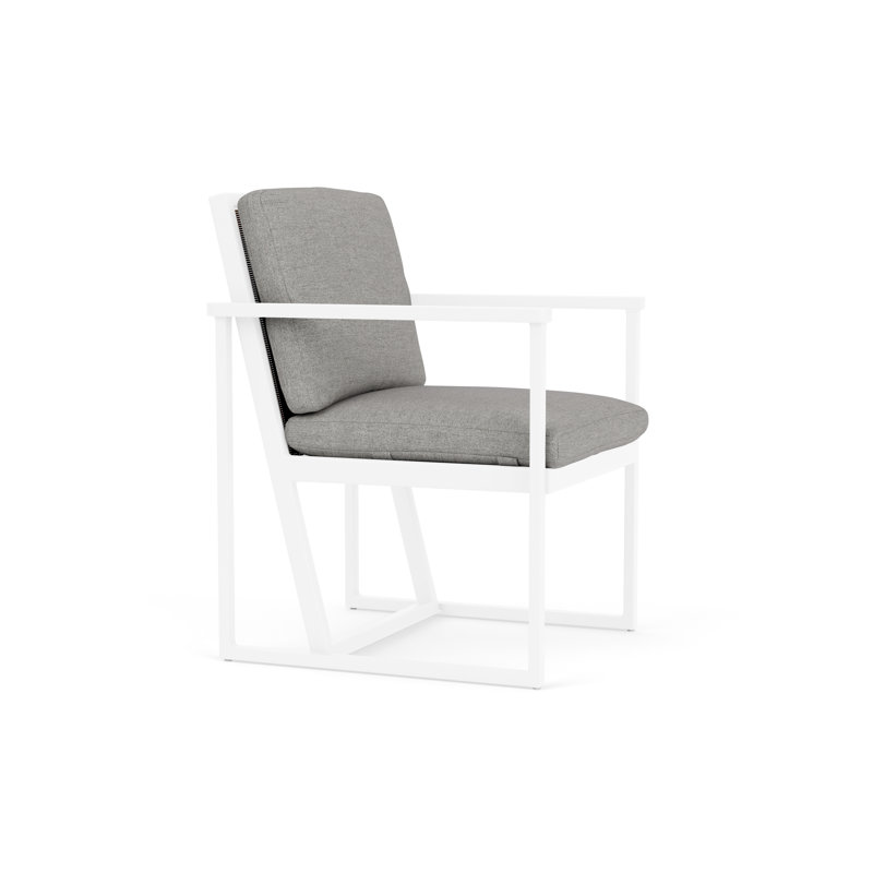 Summit Outdoor Dining Armchair, Mink, Demo Stone, White
