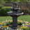Fontaine d'extérieur 38 "à 3 niveaux avec douche à oiseaux et pompe réglable