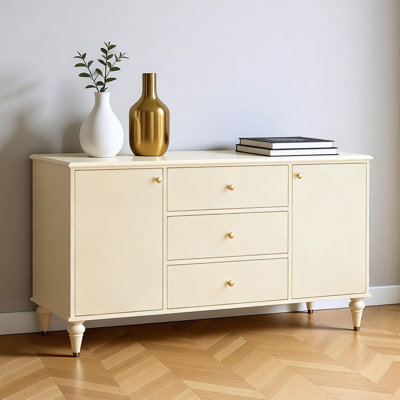 Simple Cream Style Solid Wood Sideboard