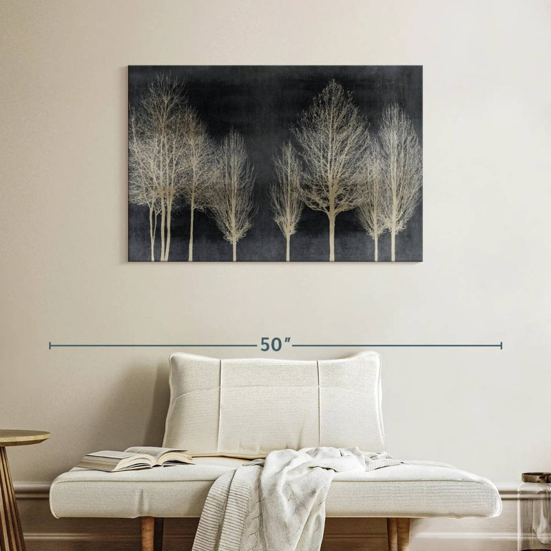 Harnek Trees On Dark Gray, 26" H x 39" W