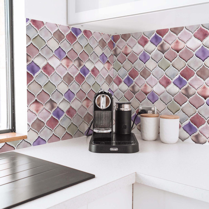 8'' W x 11.1'' L Gel Peel and Stick Mosaic Tile, Old Rose