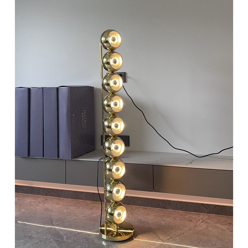 Luminaire d'appoint contemporain à colonne multi-orbes