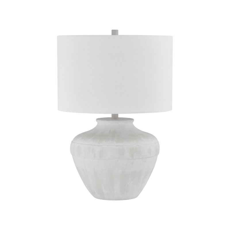 Lampe de table 25 "avec abat-jour en lin Paula, blanc cassé brossé Paula