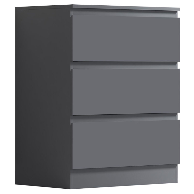 Warren 3 Drawer Chest of Drawers - Matt Dark Grey
