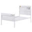 Lit plateforme en métal blanc, lit de cargaison accueillant, sommier tapissier non requis avec finition, design, pour chambre à coucher chic
