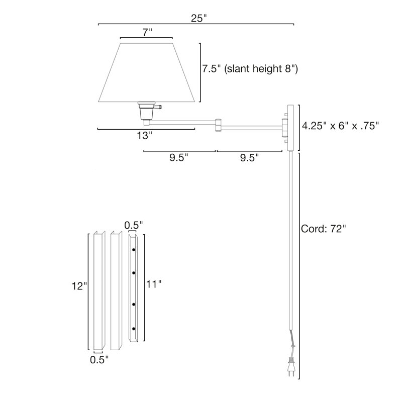 Cambridge Steel Swing Arm Sconce