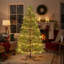 Arbre de Noël artificiel avec lumières DEL et support en métal, parfait pour les décorations de Noël festives