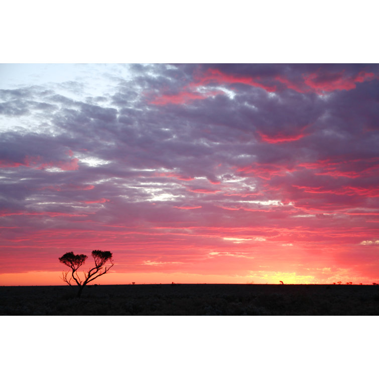 Eure Sunset on Nullarbor Plain - Wrapped Canvas Photograph