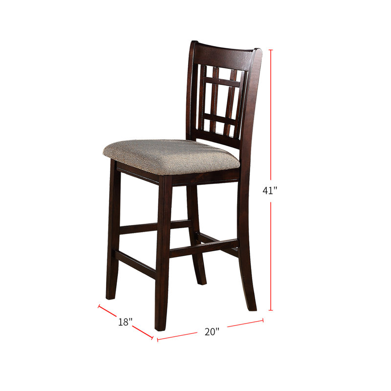 Chaise à hauteur de comptoir, brun. Structure en bois et siège beige. Idéal pour les salles à manger. Capacité de 250 lb 41 de X 20 18 de 2 chaises brunes. Structure solide pour les repas. Poids