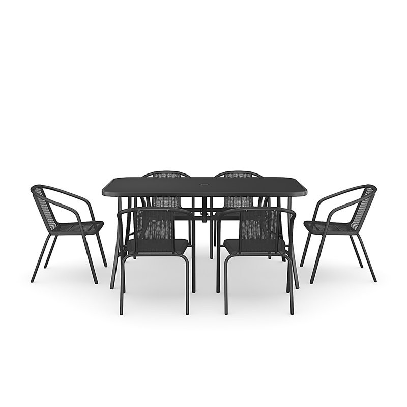 Alfie-Jack 6 - Person Patio Dining Set with Rectangular Table, 150cm