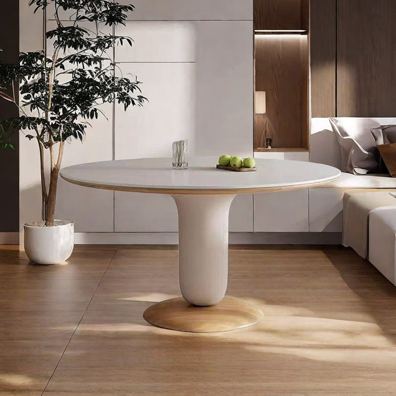 Shirine Round Solid Wood Base Dining Table, 29.5"H x 43.3"L x 43.3"W