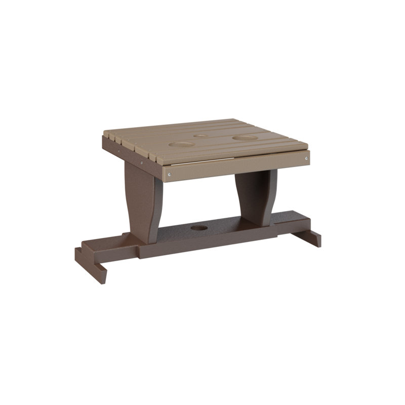 Outdoor Rectangle Side Table, Chocolate Brown, Weatherwood
