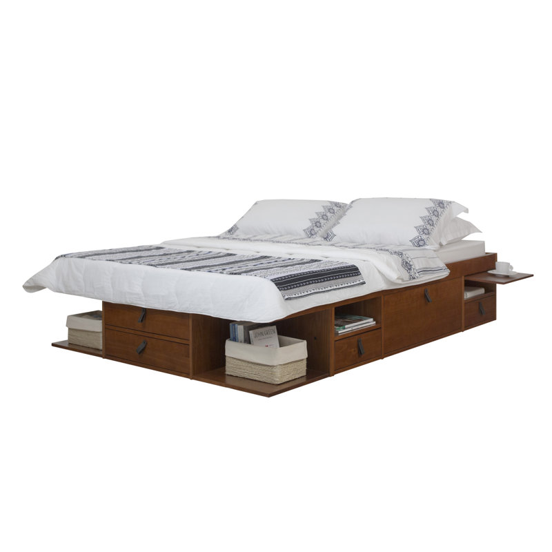 Pharr Bookcase Storage Bed, King, Honey