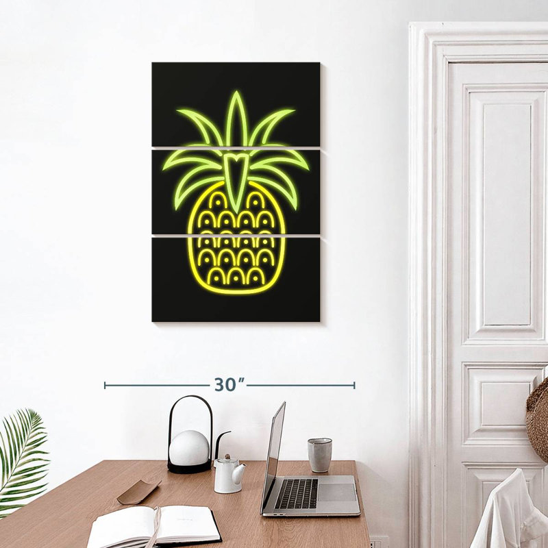 Yarlin Neon Pineapple, 32" H x 20" W