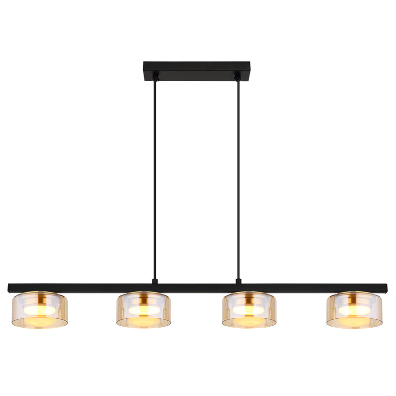 Anell 4 - Light Matte Black Geometric Pendant, Gold