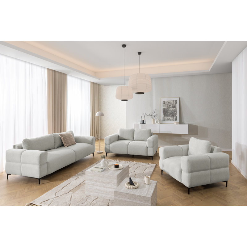 Cardea 2 - Piece Living Room Set, Light Grey