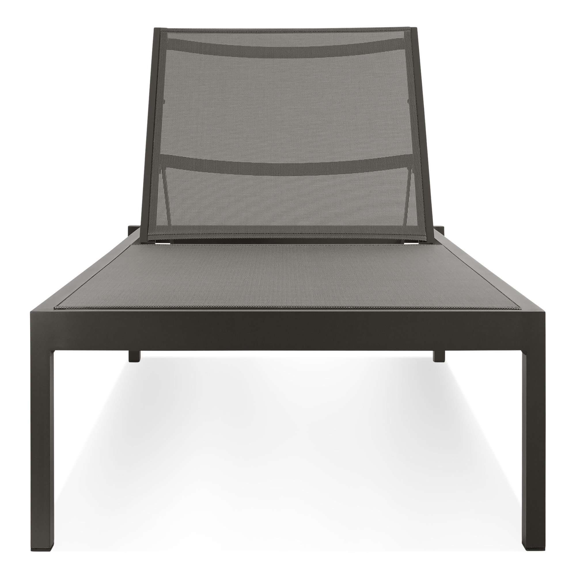 Skiff Powder Coated Aluminum Patio Chaise Lounge, Carbon