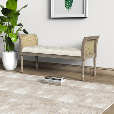 Cotton Upholstered Bench