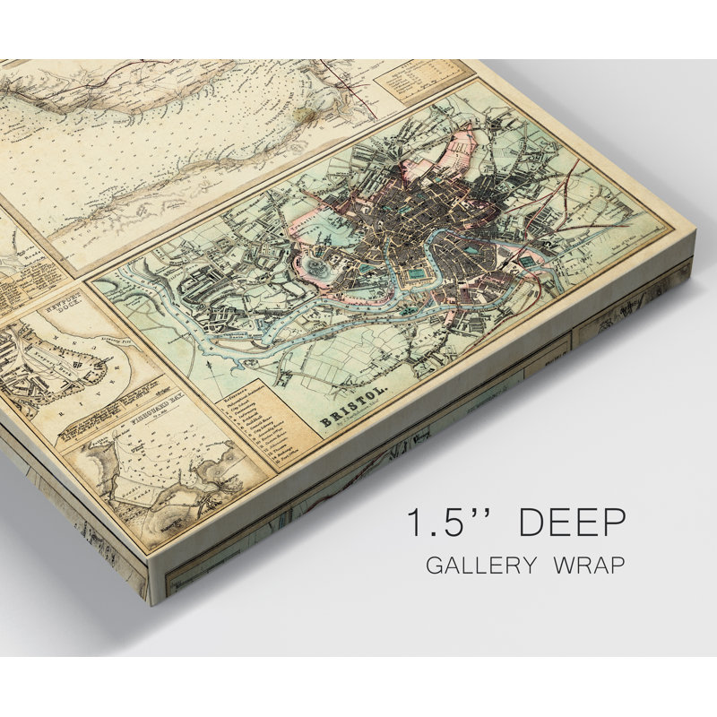 «Map of the Coast of», reproduction sur toile, H 12 po x l 8 po x P 1 po