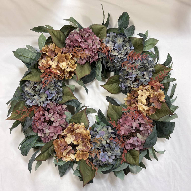   Artificial 22-inch Handmade hydrangea Wreath for Your Front Door