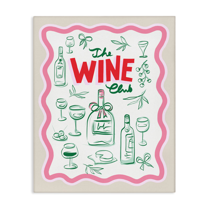 «Wine Club Minimal Glam Canvas», conception par Dominique Vari, H 20 po x l 16 po