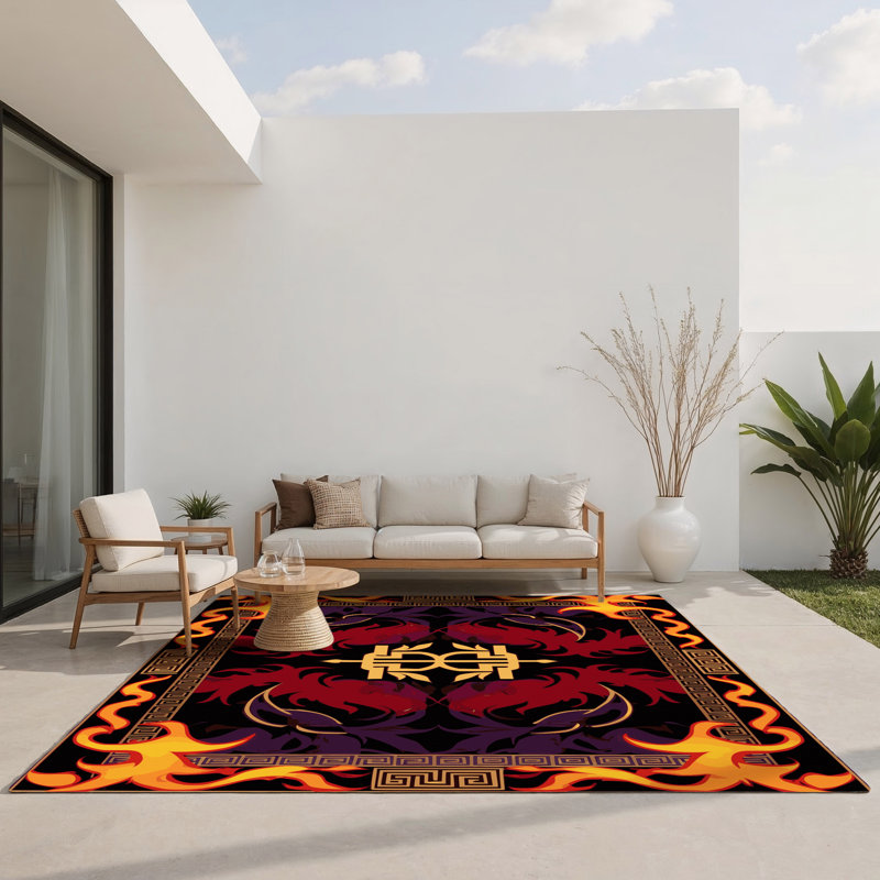 Grand Acanthus Indoor And Outdoor Area Rug, Rectangle 4' x 6'