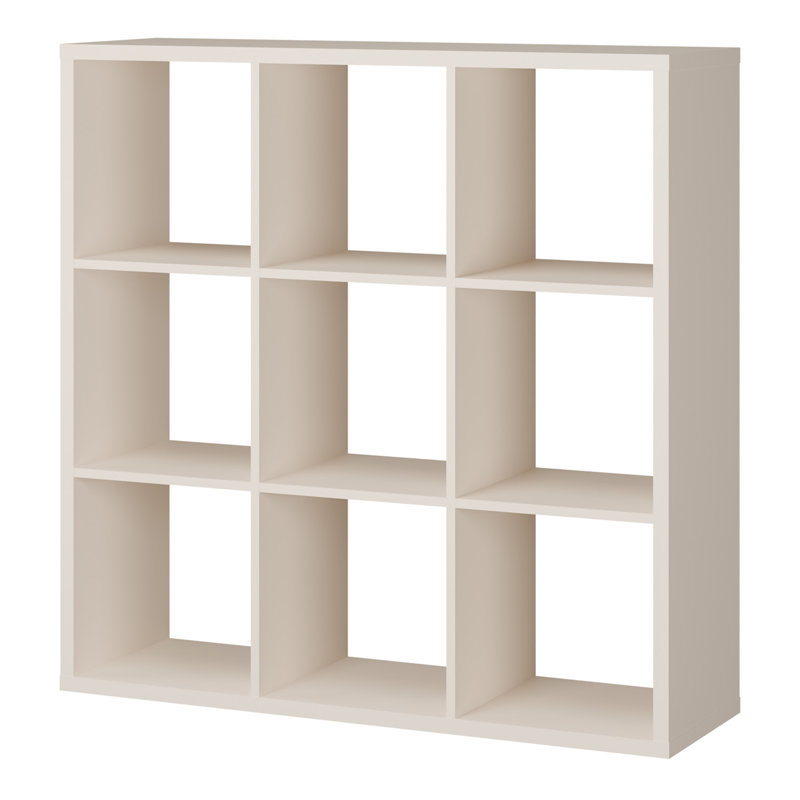 Mauro Cube Bookcase, (9 Shelves) 107.3cm.H x 107.3cm.W x 107.3cm.D, Beige
